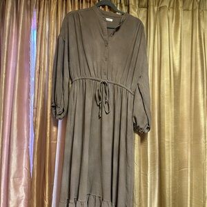 Max Studio Long Sleeve Brown Dress
